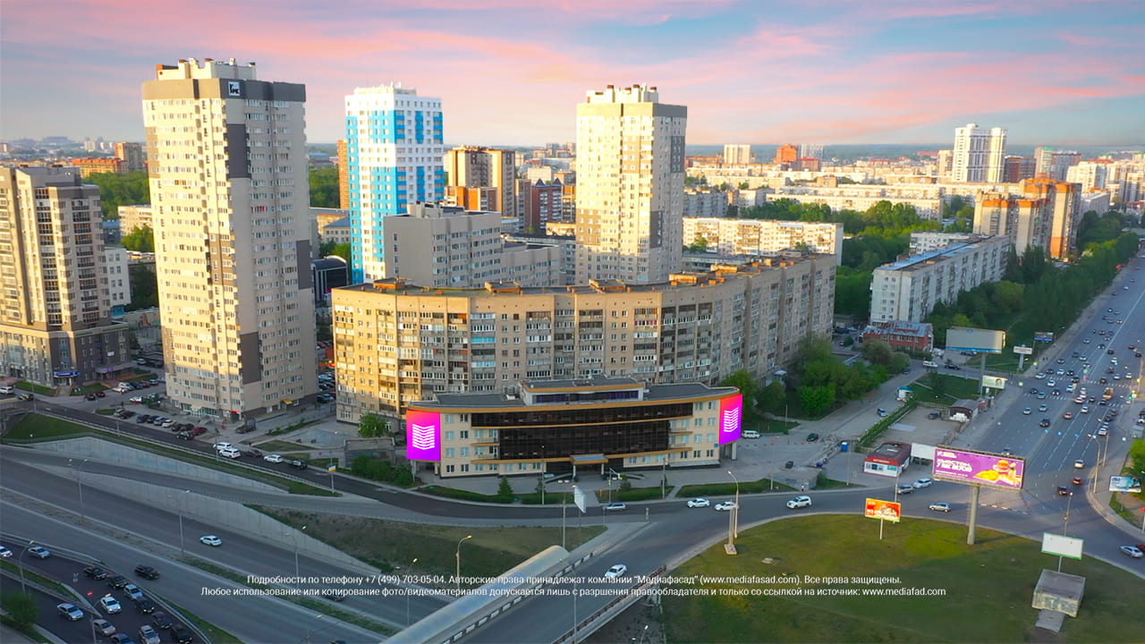 Светодиодные экраны на фасад здания, «МТС», Новосибирск, фото 1